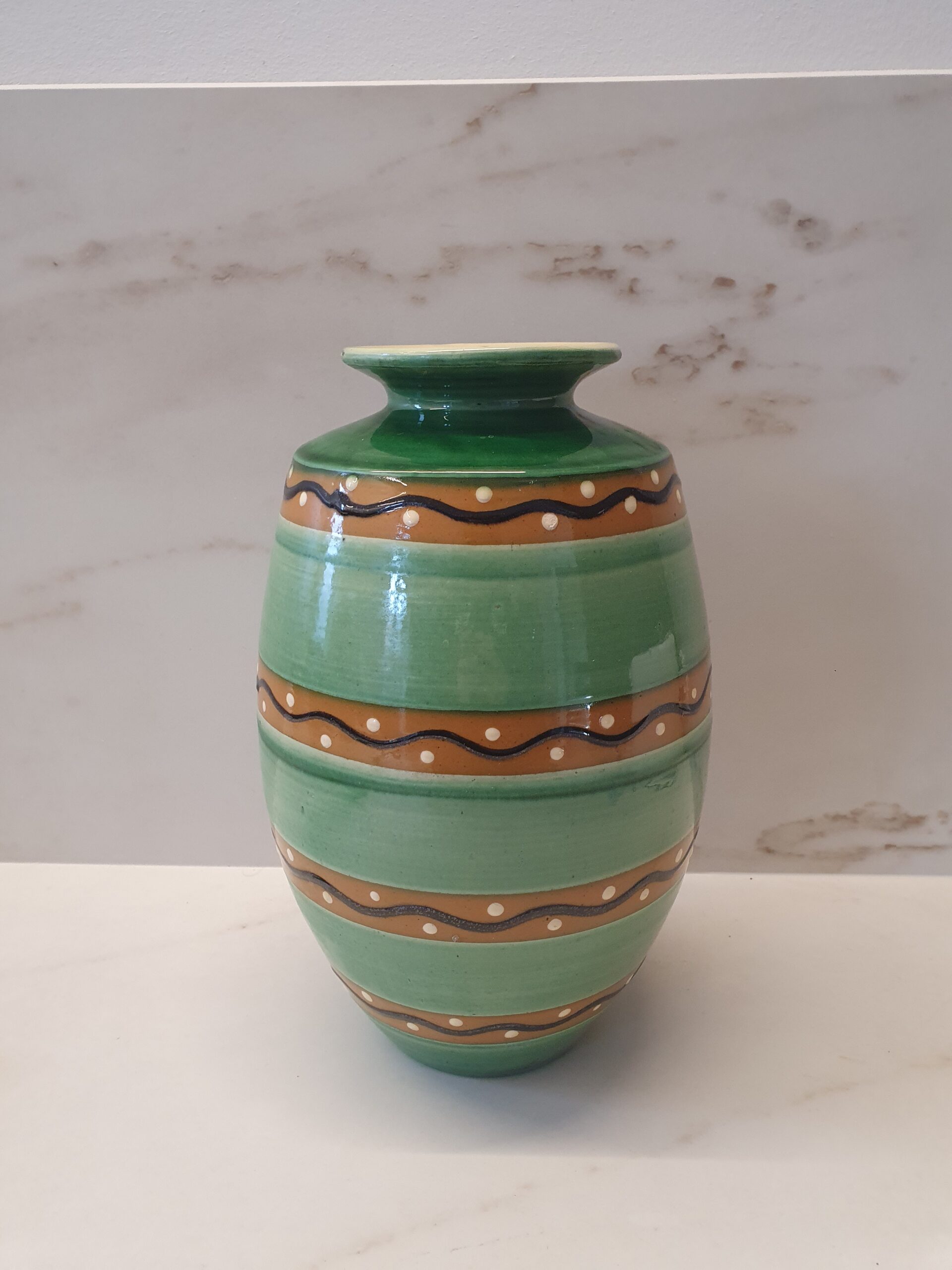 Stor smuk Kähler vase i kohornsglasur